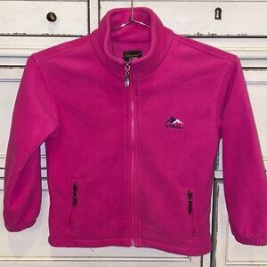 Cheneral Vail pink zip up fleece jacket 2 hand zipper pockets Size Youth Small​​